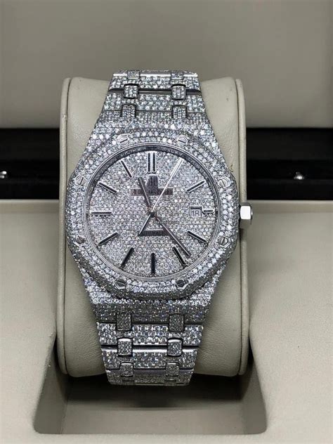 audemars piguet royal oak 41mm iced out diamond watch 15400